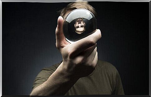 Man with crystal ball