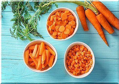 Carrots contain beta-carotene