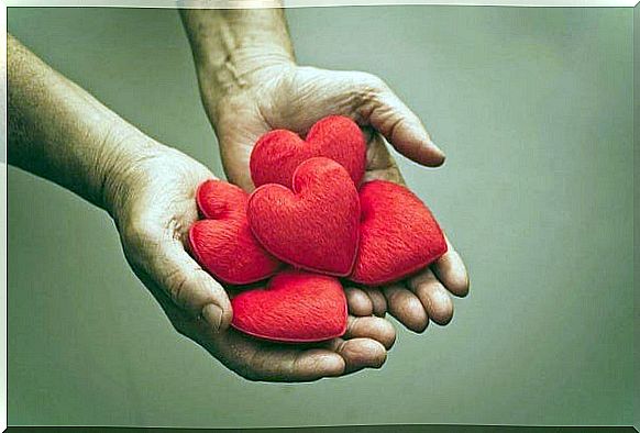 Hearts in hands