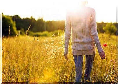 Woman on field