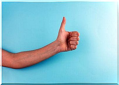 thumbs up is a gesture