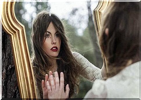 woman in mirror