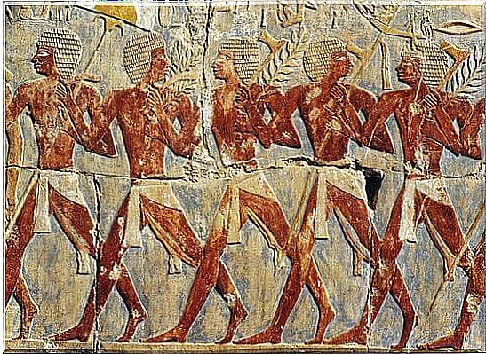 A representation of ancient Egyptian infantry.