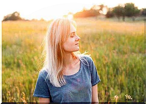 Woman on meadow