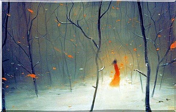 Woman in the woods